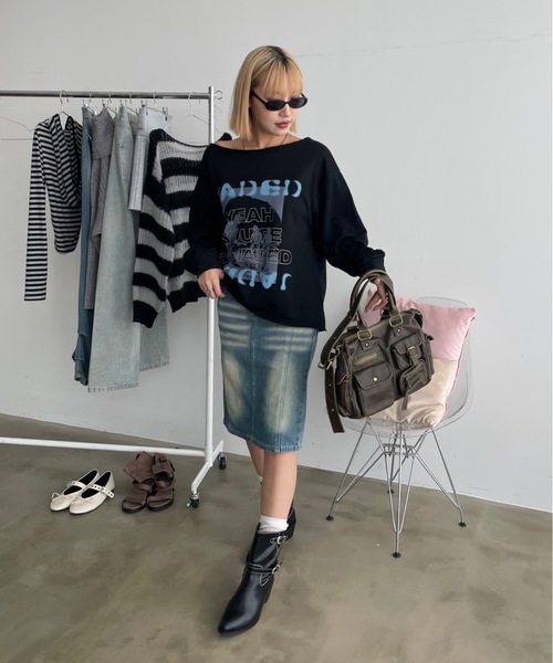 SHAGGIE（シャギー）の「【ストレッチ入り】ハイウエスト太ステッチデニムタイトスカート（デニムスカート・レディース・ブルー/ブラック・SMALL/MEDIUM）」の22枚目の写真