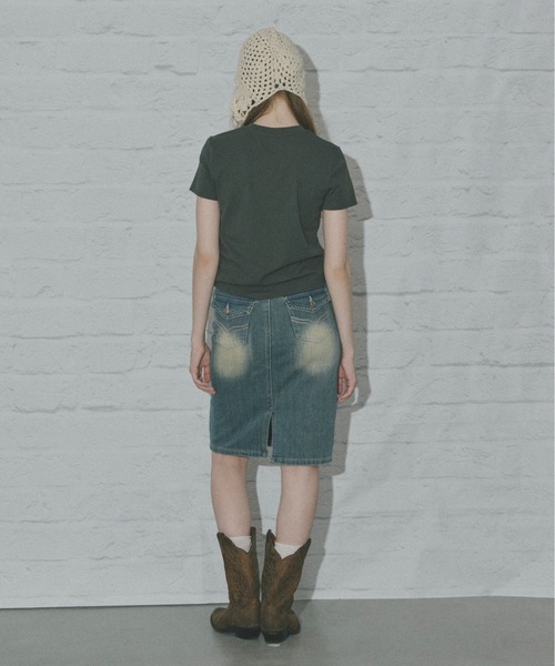 SHAGGIE（シャギー）の「【ストレッチ入り】ハイウエスト太ステッチデニムタイトスカート（デニムスカート・レディース・ブルー/ブラック・SMALL/MEDIUM）」の18枚目の写真