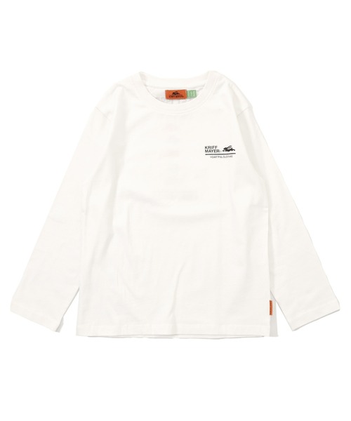 KRIFF MAYER Kid's Collection（クリフメイヤーキッズコレクション）の「【綿100％】楽LUCK-T（ロゴ）（Tシャツ/カットソー・キッズ・パープル/オフホワイト/イエロー/チャコール/ブルーグリーン/ネイビー・170/150/140/160/130/120）」の21枚目の写真