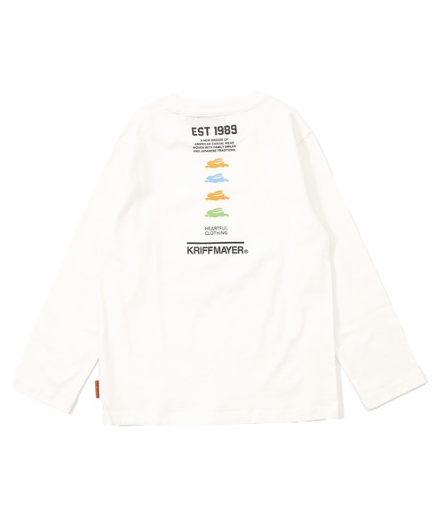 KRIFF MAYER Kid's Collection（クリフメイヤーキッズコレクション）の「【綿100％】楽LUCK-T（ロゴ）（Tシャツ/カットソー・キッズ・パープル/オフホワイト/イエロー/チャコール/ブルーグリーン/ネイビー・170/150/140/160/130/120）」の22枚目の写真