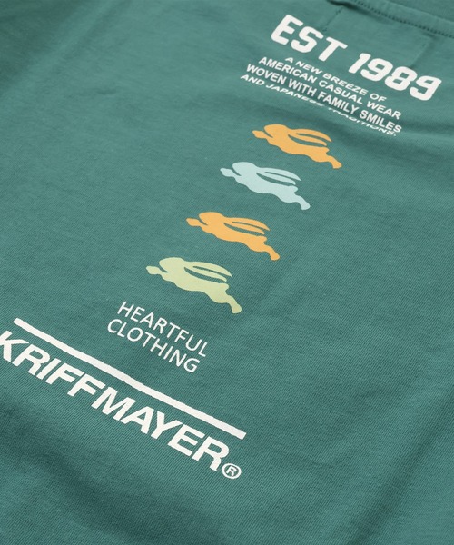 KRIFF MAYER Kid's Collection（クリフメイヤーキッズコレクション）の「【綿100％】楽LUCK-T（ロゴ）（Tシャツ/カットソー・キッズ・パープル/オフホワイト/イエロー/チャコール/ブルーグリーン/ネイビー・170/150/140/160/130/120）」の7枚目の写真