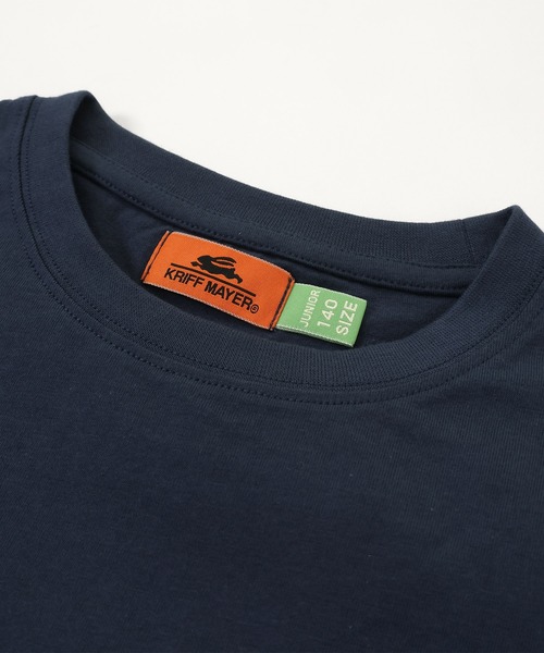 KRIFF MAYER Kid's Collection（クリフメイヤーキッズコレクション）の「【綿100％】楽LUCK-T（ロゴ）（Tシャツ/カットソー・キッズ・パープル/オフホワイト/イエロー/チャコール/ブルーグリーン/ネイビー・170/150/140/160/130/120）」の13枚目の写真