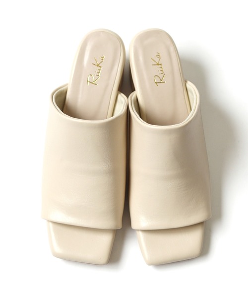 RiiiKa（リーカ）の「【RiiiKa/リーカ】スクエアトゥ甲深サンダル（サンダル・レディース・ブラウン/アイボリー/ブラック・S/M/L/LL）」の17枚目の写真