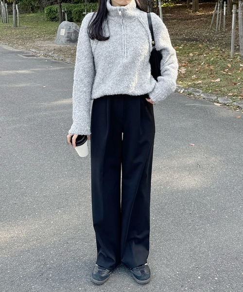 LE MORE(リモア)の「ブークレジッパーニット(ニット/セーター・レディース・ベージュ/グレー・FREE)」の20枚目の写真