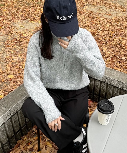 LE MORE(リモア)の「ブークレジッパーニット(ニット/セーター・レディース・ベージュ/グレー・FREE)」の22枚目の写真