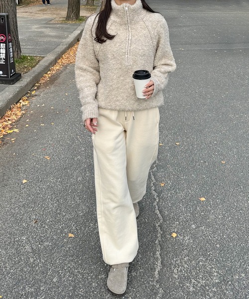 LE MORE(リモア)の「ブークレジッパーニット(ニット/セーター・レディース・ベージュ/グレー・FREE)」の10枚目の写真