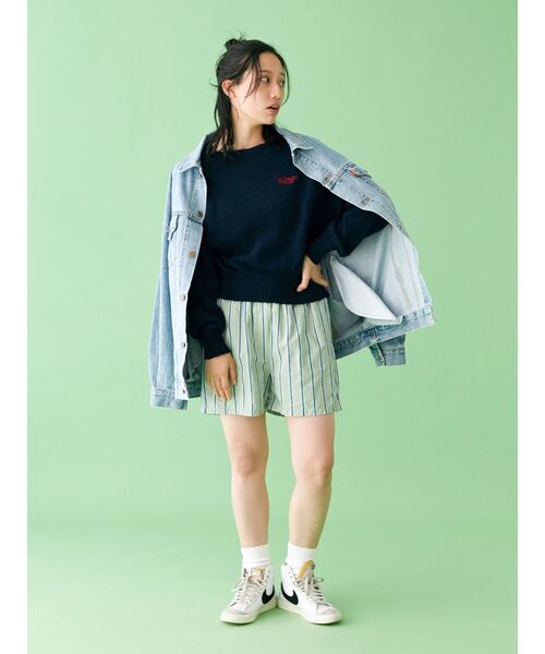 Ungrid（アングリッド）の「【WEB限定】ストライプラフハーフパンツ（その他パンツ・レディース・グリーン/ブルー・FREE）」の18枚目の写真