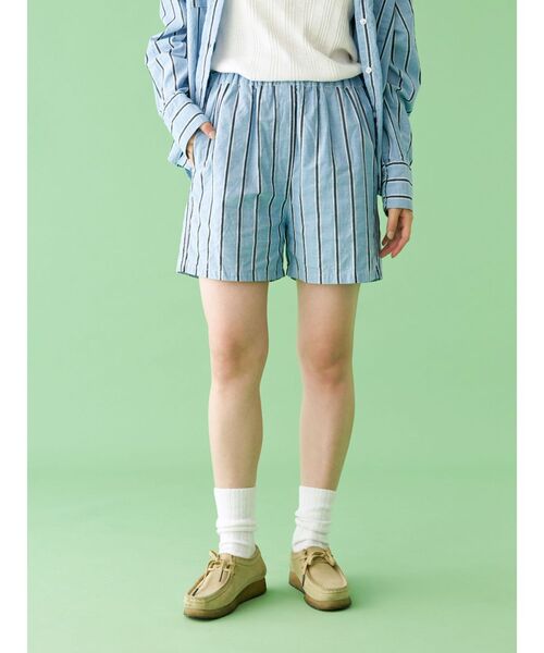 Ungrid（アングリッド）の「【WEB限定】ストライプラフハーフパンツ（その他パンツ・レディース・グリーン/ブルー・FREE）」の13枚目の写真