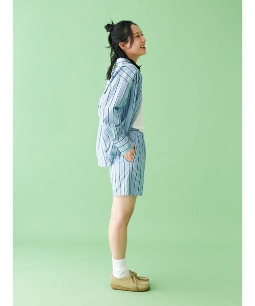 Ungrid（アングリッド）の「【WEB限定】ストライプラフハーフパンツ（その他パンツ・レディース・グリーン/ブルー・FREE）」の8枚目の写真