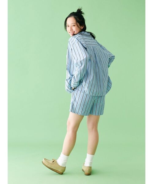 Ungrid（アングリッド）の「【WEB限定】ストライプラフハーフパンツ（その他パンツ・レディース・グリーン/ブルー・FREE）」の9枚目の写真