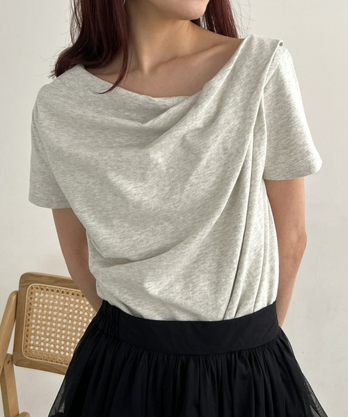 tシャツ ホルターネックオフショルダーロゴTシャツ レディース オフショルダーTシャツ（Tシャツ/カットソー）｜Olu