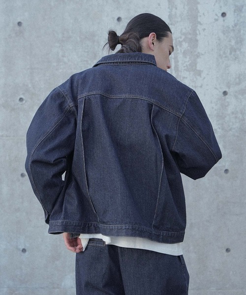 セール】【セットアップ対応】『タックデザインデニムジャケット