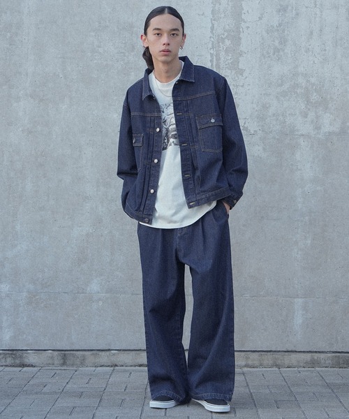 MDR(エムディアール)の「タックデザインデニムジャケット【セットアップ対応】(デニムジャケット・メンズ・ブラック/ブルー・M/L)」の21枚目の写真