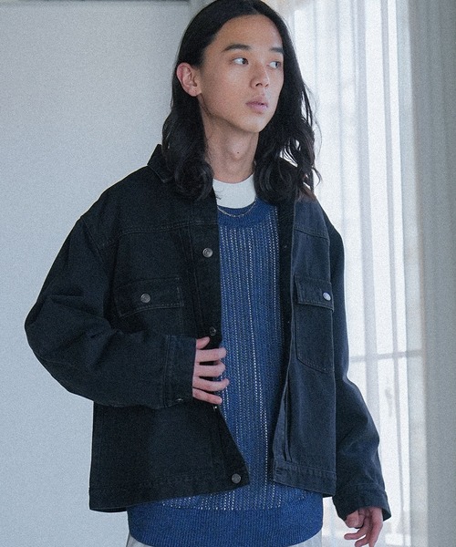 MDR(エムディアール)の「タックデザインデニムジャケット【セットアップ対応】(デニムジャケット・メンズ・ブラック/ブルー・M/L)」の13枚目の写真