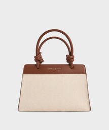 CHARLES & KEITH（チャールズ & キース）の「Sabine サビーヌ キャンバスノットハンドルトラペーズトートバッグ（トートバッグ・レディース）」