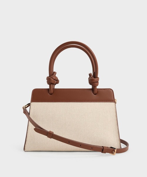 CHARLES & KEITH◆Sabine ノットハンドルトラペーズトートバッグ Sabine サビーヌ ノットハンドルトラペーズトートバッグ