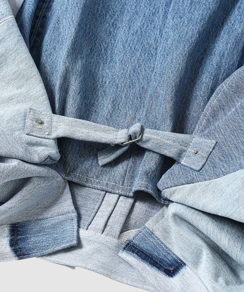 ANREALAGE（アンリアレイジ）の「PYRAMID DENIM G-JACKET（デニムジャケット・メンズ・ライトインディゴブルー・ONE SIZE）」の7枚目の写真