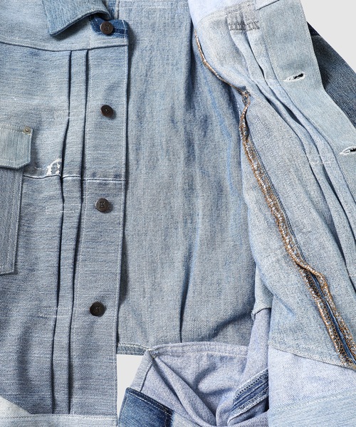 ANREALAGE（アンリアレイジ）の「PYRAMID DENIM G-JACKET（デニムジャケット・メンズ・ライトインディゴブルー・ONE SIZE）」の8枚目の写真