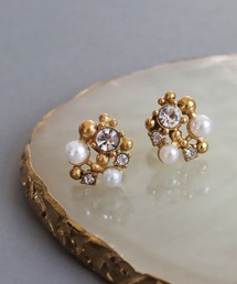 金属アレルギー対応 パールビジューピアス