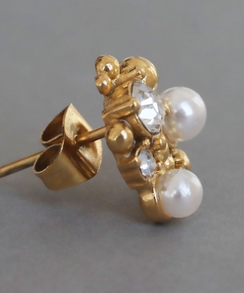 abaskdesign（アバスクデザイン）の「金属アレルギー対応  パールビジューピアス（ピアス（両耳用）・レディース・ゴールド・FREE）」の11枚目の写真