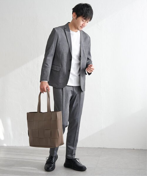 IKKA LOUNGE(イッカラウンジ)の「ポンチクルーネックジャケットロンT(Tシャツ/カットソー・メンズ・ホワイト/ライトグレー・M/L/XL/S)」の10枚目の写真