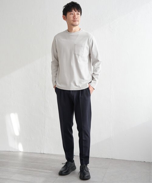IKKA LOUNGE(イッカラウンジ)の「ポンチクルーネックジャケットロンT(Tシャツ/カットソー・メンズ・ホワイト/ライトグレー・M/L/XL/S)」の13枚目の写真