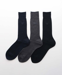 【3足セット】EMPORIO ARMANI イーグルリブ ビジネスソックス 92312721