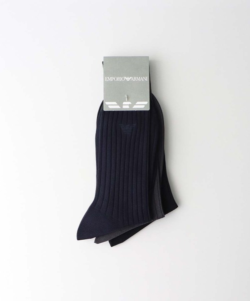 EMPORIO ARMANI（エンポリオアルマーニ）の「【3足セット】EMPORIO ARMANI イーグルリブ ビジネスソックス 92312721（Tシャツ/カットソー・メンズ・ブラック系3/その他1・25-26cm）」の9枚目の写真