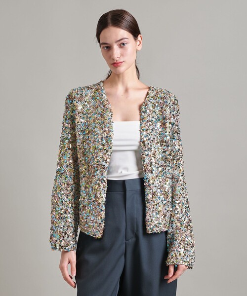 LOEFF（ロエフ）の「＜LOEFF＞レインボー スパンコール カーディガン（カーディガン/ボレロ・レディース・その他1・FREE）」の3枚目の写真