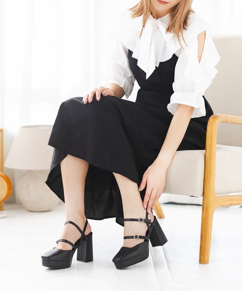 attagirl（アタガール）の「厚底ダブルベルトミュールパンプス（パンプス・レディース・ブラック/アイボリー/ブルー系その他/シルバー・LL/L/M/S）」の5枚目の写真