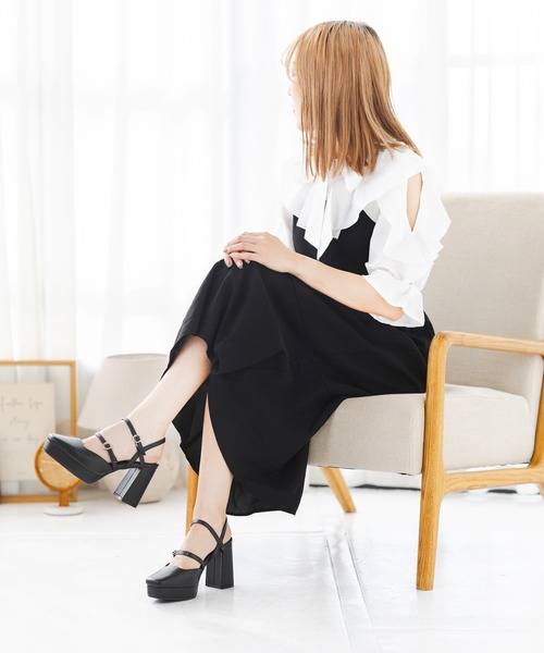 attagirl（アタガール）の「厚底ダブルベルトミュールパンプス（パンプス・レディース・ブラック/アイボリー/ブルー系その他/シルバー・LL/L/M/S）」の6枚目の写真