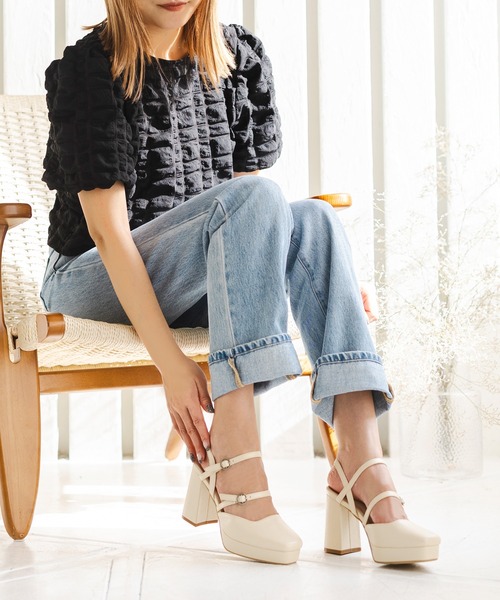 attagirl（アタガール）の「厚底ダブルベルトミュールパンプス（パンプス・レディース・ブラック/アイボリー/ブルー系その他/シルバー・LL/L/M/S）」の15枚目の写真