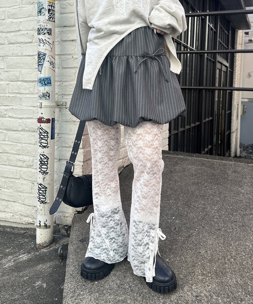 w closet(ダブルクローゼット)の「リボンバルーンスカート(スカート・レディース・ブラック/グレー・FREE)」の12枚目の写真