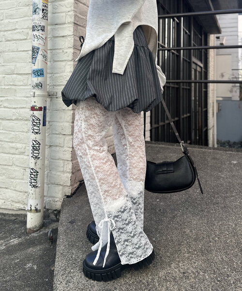w closet(ダブルクローゼット)の「リボンバルーンスカート(スカート・レディース・ブラック/グレー・FREE)」の13枚目の写真