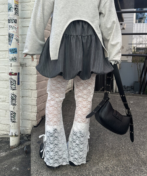 w closet(ダブルクローゼット)の「リボンバルーンスカート(スカート・レディース・ブラック/グレー・FREE)」の14枚目の写真