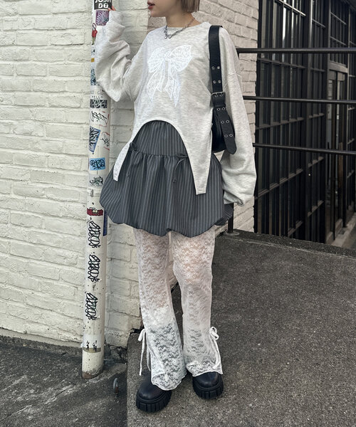 w closet(ダブルクローゼット)の「リボンバルーンスカート(スカート・レディース・ブラック/グレー・FREE)」の15枚目の写真