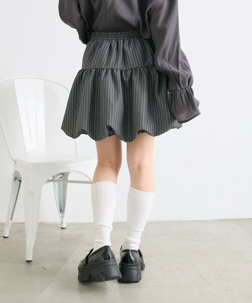 w closet(ダブルクローゼット)の「リボンバルーンスカート(スカート・レディース・ブラック/グレー・FREE)」の20枚目の写真