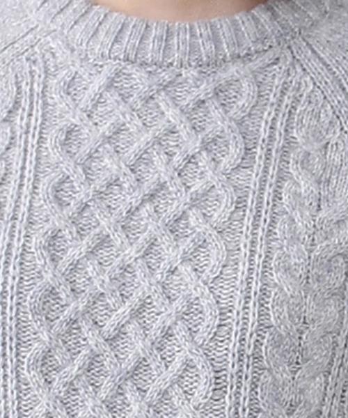 coen（コーエン）の「シェットケーブルニット（ニット/セーター・レディース・オフホワイト/ライトグレー・LARGE/MEDIUM）」の3枚目の写真