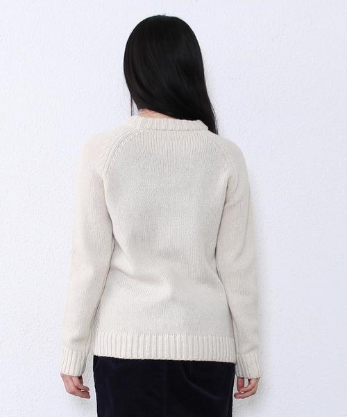 coen（コーエン）の「シェットケーブルニット（ニット/セーター・レディース・オフホワイト/ライトグレー・LARGE/MEDIUM）」の5枚目の写真