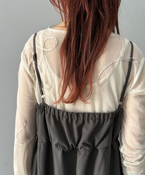 classicalelf（クラシカルエルフ）の「脚長上品シルエット！センタープレス入りストレッチキャミサロペット（サロペット/オーバーオール・レディース・ブラック/チャコール・X-LARGE/SMALL/MEDIUM/LARGE）」の15枚目の写真
