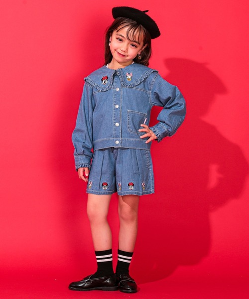 Disney（ディズニー）の「ディズニー デニム キュロットショートパンツ 0193K（デニムパンツ・キッズ・ライトインディゴブルー・80ｃｍ/90cm/100cm/110cm/120cm/130cm）」の5枚目の写真