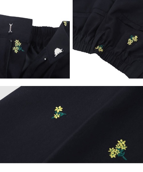 総花柄刺繍タックストレートパンツ（その他パンツ）｜KOBE