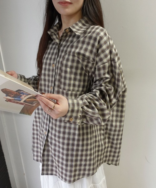 セール】オーバーサイズチェックシャツ（シャツ/ブラウス