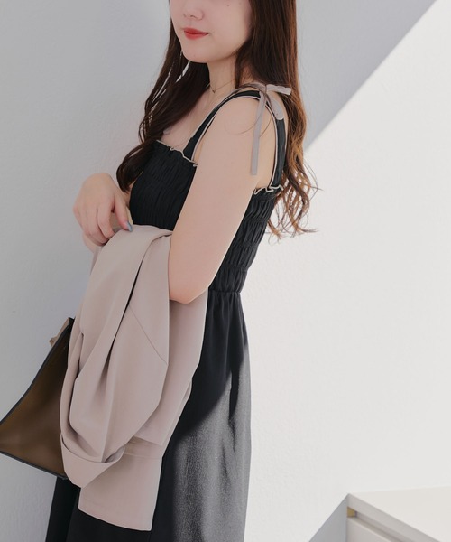 Another Branch olive des olive(アナザーブランチオリーブデオリーブ)の「【お気に入り上位!】3WAYシャーリングジャンスカ(ワンピース・レディース・ブラック/ベージュ/ブルー系その他/イエロー系その他/パープル系その他・FREE)」の12枚目の写真