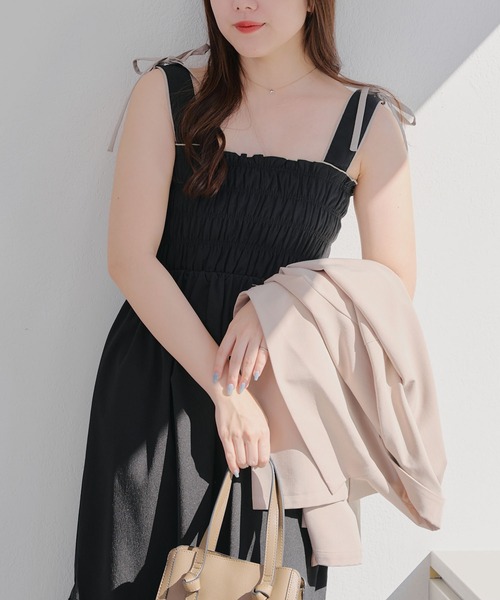 Another Branch olive des olive(アナザーブランチオリーブデオリーブ)の「【お気に入り上位!】3WAYシャーリングジャンスカ(ワンピース・レディース・ブラック/ベージュ/ブルー系その他/イエロー系その他/パープル系その他・FREE)」の14枚目の写真