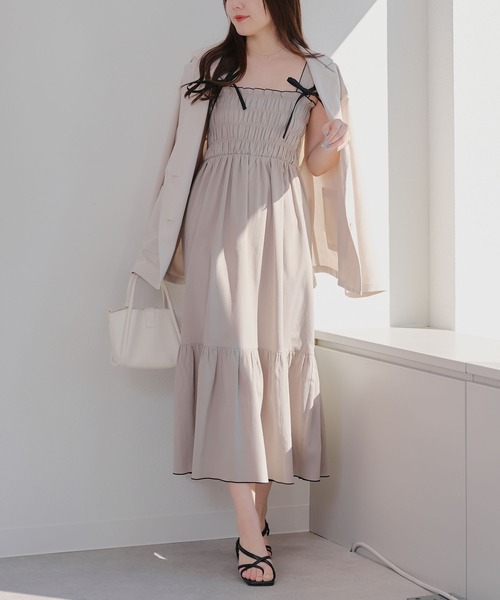 Another Branch olive des olive(アナザーブランチオリーブデオリーブ)の「【お気に入り上位!】3WAYシャーリングジャンスカ(ワンピース・レディース・ブラック/ベージュ/ブルー系その他/イエロー系その他/パープル系その他・FREE)」の8枚目の写真