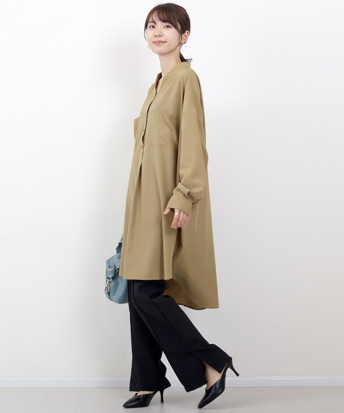 Aletta vita(アレッタビータ)の「長袖ジョーゼット両ポケスキッパーワンピース(ワンピース・レディース・ブラック/ベージュ系その他/モカ/ネイビー・FREE)」の14枚目の写真