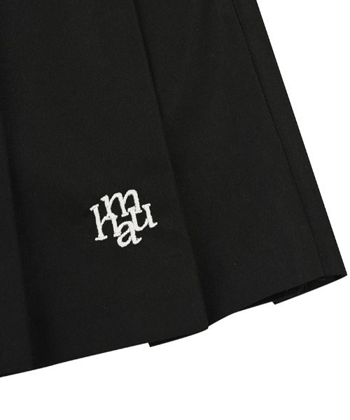 muahmuah(ムーアムーア)の「A'GEM/9 × .kom 『muah muah/ムーアムーア』 STITCH LOGO FLEATS SKIRT/ステッチロゴ プリーツスカート(スカート・レディース・ブラック・S/M)」の4枚目の写真