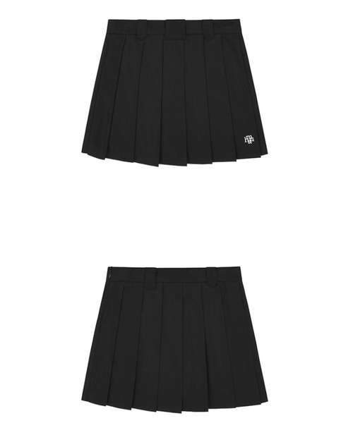 muahmuah(ムーアムーア)の「A'GEM/9 × .kom 『muah muah/ムーアムーア』 STITCH LOGO FLEATS SKIRT/ステッチロゴ プリーツスカート(スカート・レディース・ブラック・S/M)」の5枚目の写真