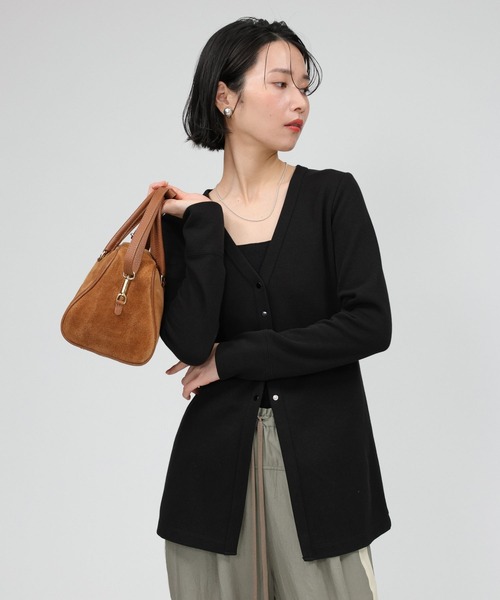 BABYLONE（バビロン）の「ハリヌキニットカーディガン（カーディガン/ボレロ・レディース・オフホワイト/ブラック・フリー）」の5枚目の写真